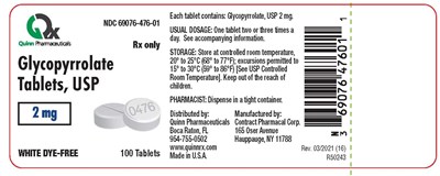 Glycopyrrolate 2 MG.jpg Glycopyrrolate Tablet - 2 mg Label - Glycopyrrolate 2 MG